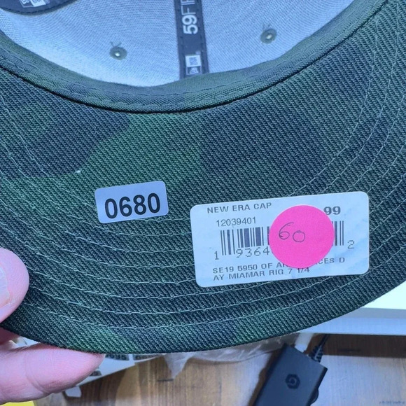 New Era Mens Miami Marlins AFD Flex Fitted Hat On Field 59FIFTY Green Size 7 1/4 - Picture 5 of 5